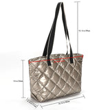 Women Shoulder Bag Rhombic Lattice Quilted Handbag Large Capacity Tote