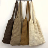 Woven Knitted Shoulder Bag Large Tote Travel Beach Shopping Bag P