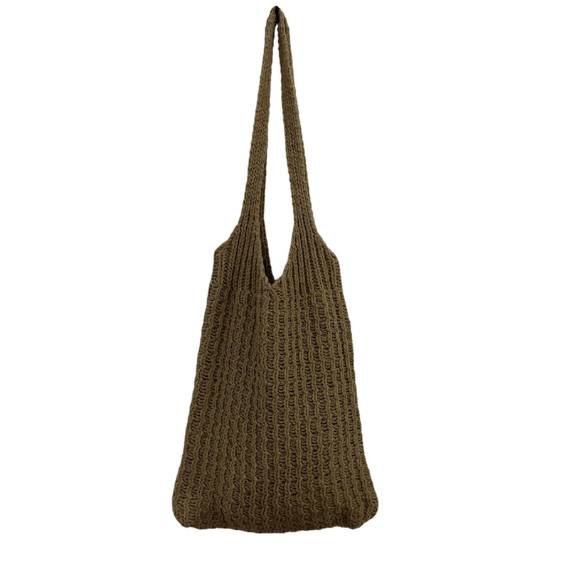 Woven Knitted Shoulder Bag Large Tote Travel Beach Shopping Bag P