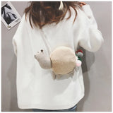 Winter Plush Lamb Shoulder Bag Alpaca Shape Handbag