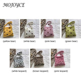 Winter Animal Pattern Plush Shoulder Bag