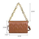 Quilted Chain Shoulder Bag Crossbody Handbag Soft Leather Travel Purse