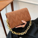 Quilted Chain Shoulder Bag Crossbody Handbag Soft Leather Travel Purse