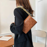 Quilted Chain Shoulder Bag Crossbody Handbag Soft Leather Travel Purse