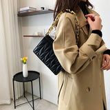 Quilted Chain Shoulder Bag Crossbody Handbag Soft Leather Travel Purse