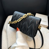 Quilted Chain Shoulder Bag Crossbody Handbag Soft Leather Travel Purse