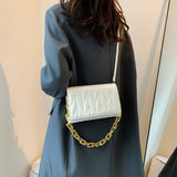 Quilted Chain Shoulder Bag Crossbody Handbag Soft Leather Travel Purse