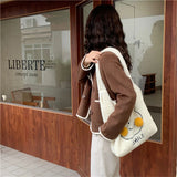 Winter Plush Underarm Bag with Cartoon Pompom Bear/Rabbit Shoulder