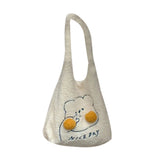 Winter Plush Underarm Bag with Cartoon Pompom Bear/Rabbit Shoulder