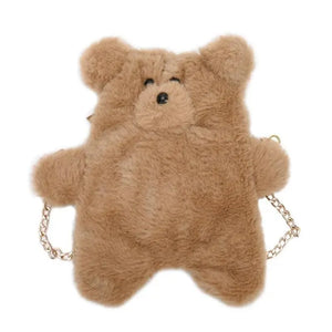 Plush Bear Shoulder Bag Small Clutch Casual Messenger Bag