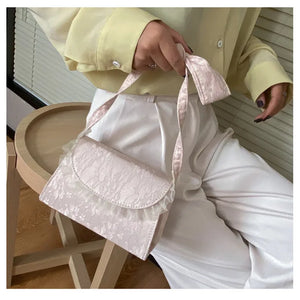 Women's Lace Bow Fresh Handbag Crossbody Bag Clutch