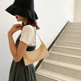 Leather Shoulder Bag Crocodile Pattern Tote Underarm Bag