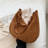Women Shoulder Bags Faux Suede Large Bucket Bag All-match Handbags