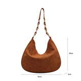 Women Shoulder Bags Faux Suede Large Bucket Bag All-match Handbags