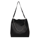 Women Shoulder Bags Solid Casual Chain Decor Underarm Bag Purse Handbags