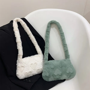 Heart Plush Shoulder Bag for Ladies