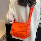 Quilted Cotton Shoulder Bag with Wide Strap