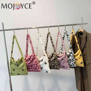 Animal Pattern Plush Shoulder Bag Handbag