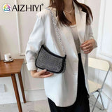 Women Shoulder Handbags Diamond Armpit Bag Irregular Chain Underarm Tote Bright