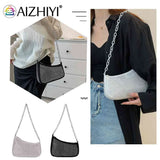 Women Shoulder Handbags Diamond Armpit Bag Irregular Chain Underarm Tote Bright