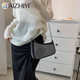 Women Shoulder Handbags Diamond Armpit Bag Irregular Chain Underarm Tote Bright