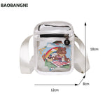 Women Small Clear Handbags Messenger Tote Waterproof Crossbody Handbags