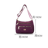 Women Shoulder Messenger Bag Nylon Lightweight Waterproof Zipper
