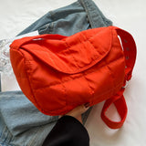 Quilted Cotton Shoulder Tote Bag with Pocket