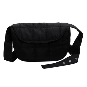 Quilted Cotton Shoulder Tote Bag with Pocket