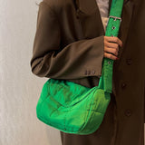 Quilted Shoulder Handbag Solid Rhombus Pattern Flap Pocket for Travel