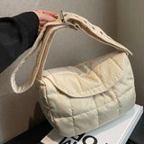 Women Shoulder Tote Bag Quilted Sling Hand Bag Solid Rhombus Pattern