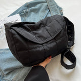Quilted Sling Hand Bag Rhombus Pattern Flap Lightweight