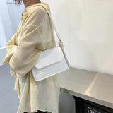 Women Shoulder Underam Bags PU Leather Small Square Flap Handbag Totes