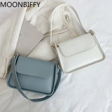 Women Shoulder Underam Bags PU Leather Small Square Flap Handbag Totes