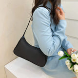 Nylon Women Shoulder Bag Solid Top-Handle Clutch Small Purse Handbag