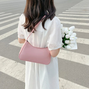 Women Nylon Shoulder Bag Top-handle Clutch Zipper Shopper Handbag Pouch