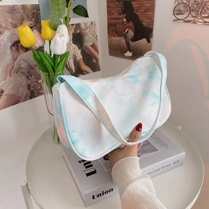 Women Tie Dye Underarm Bag Travel Handbag