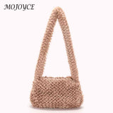 Solid Heart Plush Underarm Totes for Ladies