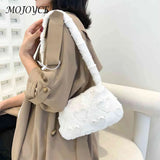Solid Heart Plush Underarm Totes for Ladies