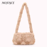 Solid Heart Plush Underarm Totes for Ladies