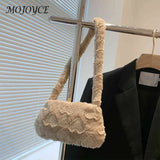 Solid Heart Plush Underarm Totes for Ladies