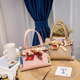 Women Silk Scarf Shoulder Bag Chain Strap Messenger Handbag Tote