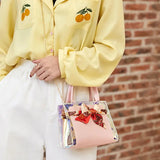 Women Silk Scarf Shoulder Bag Chain Strap Messenger Handbag Tote