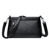 Red Leather Crossbody Bag Vintage Shoulder Handbag