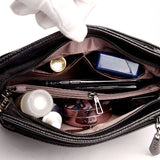 Red Leather Crossbody Bag Vintage Shoulder Handbag