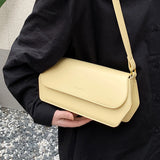 Solid Pu Leather Single Shoulder Bag for Women