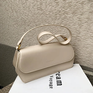Solid Pu Leather Single Shoulder Bag for Women
