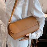 Solid Pu Leather Single Shoulder Bag for Women