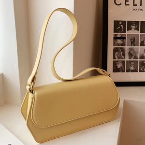 Solid Pu Leather Single Shoulder Bag for Women