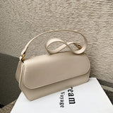 Solid Pu Leather Single Shoulder Bag for Women